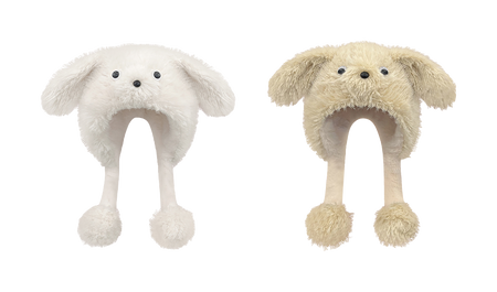 CMFY will move furry little dog ear hat, thick and cute windproof face enhancing little Lei Feng hat, polyester fiber wool hat, unisex couple's style  vjsneaker.com