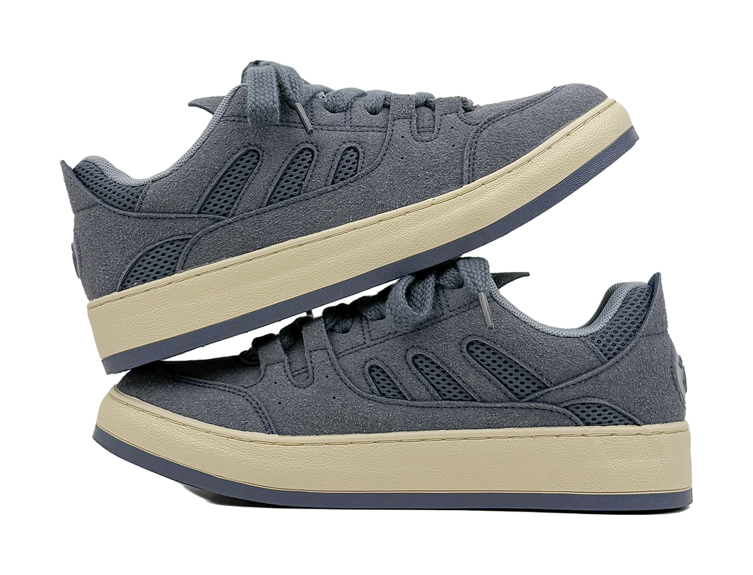 HUANQIU Slip Resistant Abrasion Resistant Low top Skateboard Shoes Men's Haze Blue 