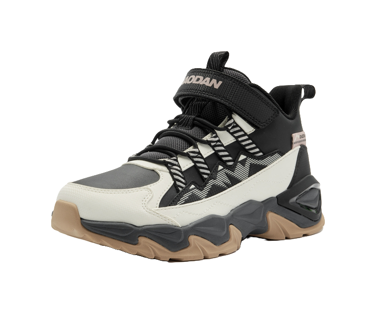 Jordan comfortable, versatile, anti slip, shock-absorbing, wear-resistant, rebound support, mid top boys' outdoor shoes, black and white children's version  VJSNEAKER