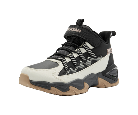 Jordan comfortable, versatile, anti slip, shock-absorbing, wear-resistant, rebound support, mid top boys' outdoor shoes, black and white children's version  VJSNEAKER