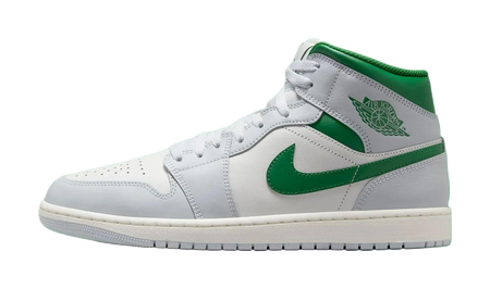 Jordan 1 Mid White Pure Platinum Pine Green  vjsneaker.com