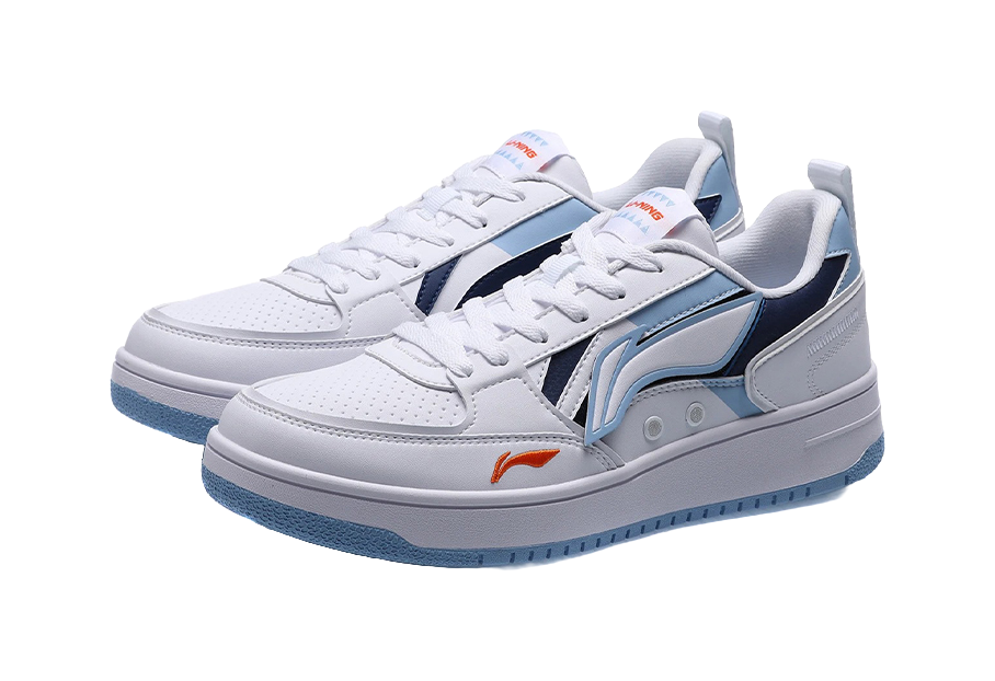 LiNing Haichuan Slip Resistant Cushioning Abrasion Resistant Lightweight Low top Skateboard Shoes Men's White Blue 