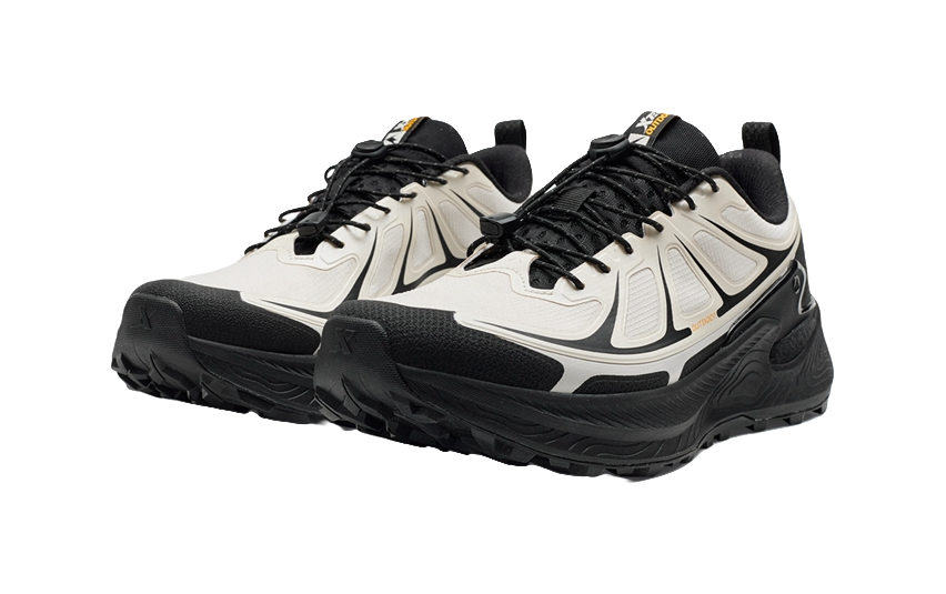 XTEP Men's Low-Top Outdoor Shoes - Anti-Slip & Wear-Resistant Black White Dust Gray 