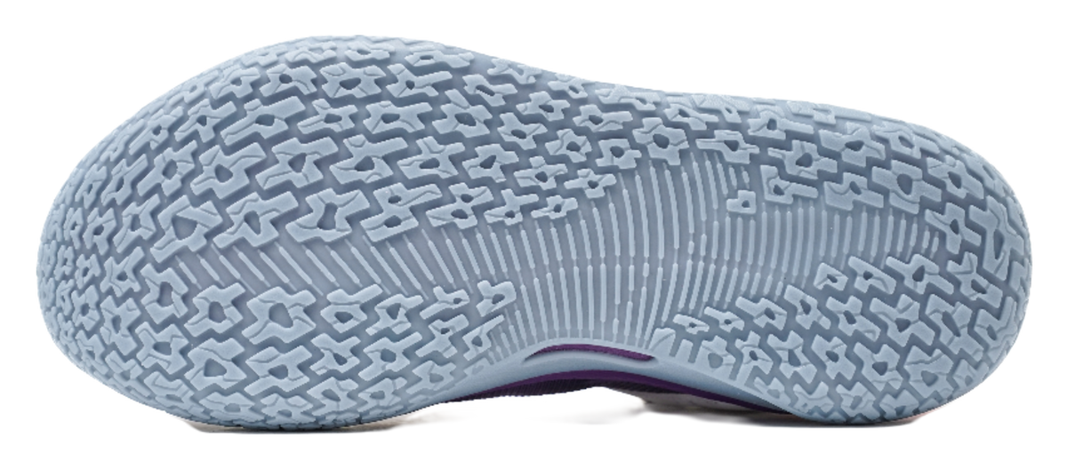Basketball shoes outsole in blue-gray with textured tread pattern