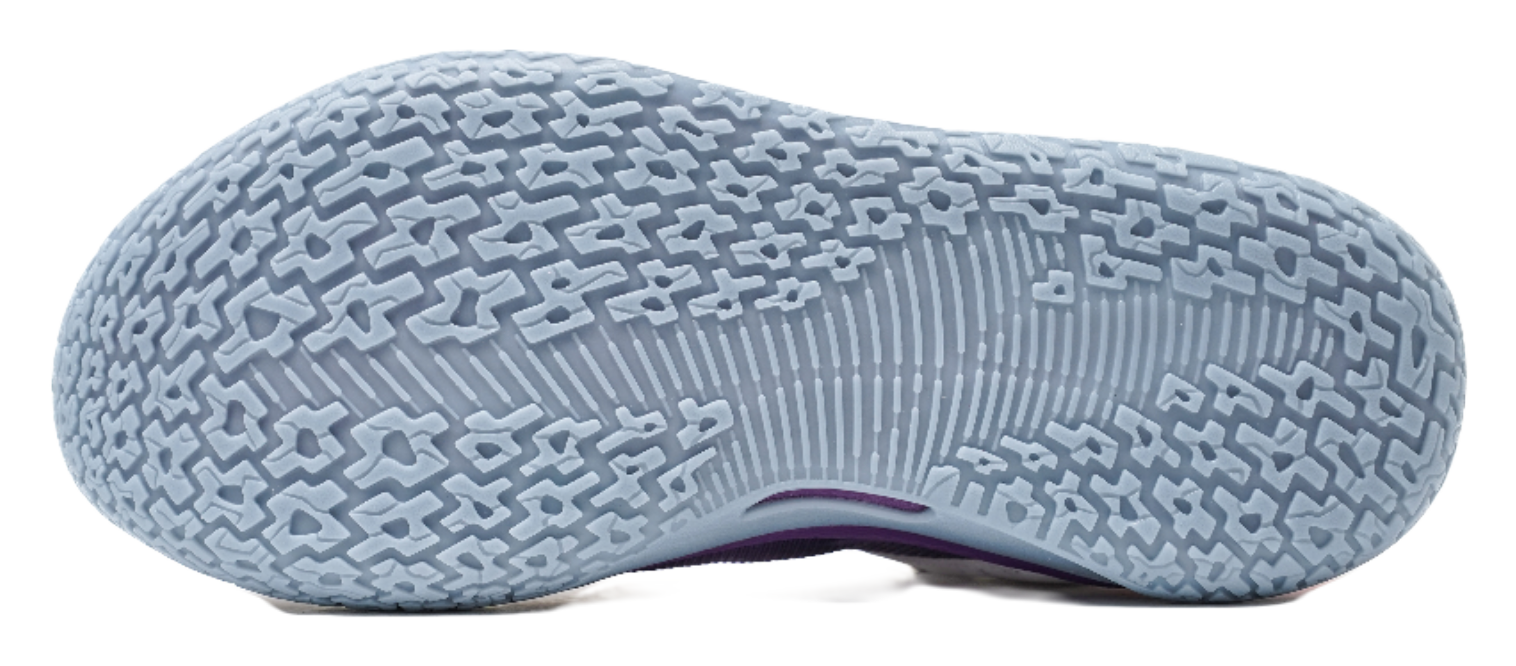 Basketball shoes outsole in blue-gray with textured tread pattern