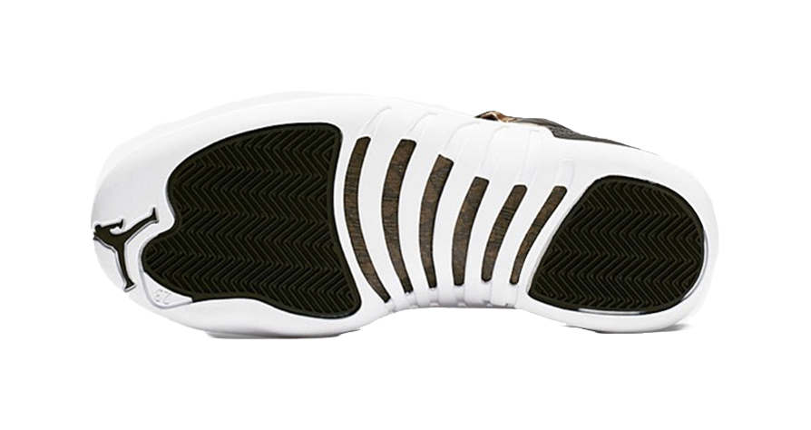 Jordan 12 Retro Black Metallic Gold White Womens  vjsneaker.com