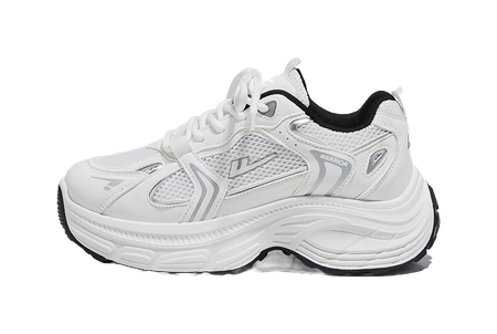 Warrior Low top Chunky Sneakers Womens Silver Gray Black  vjsneaker.com