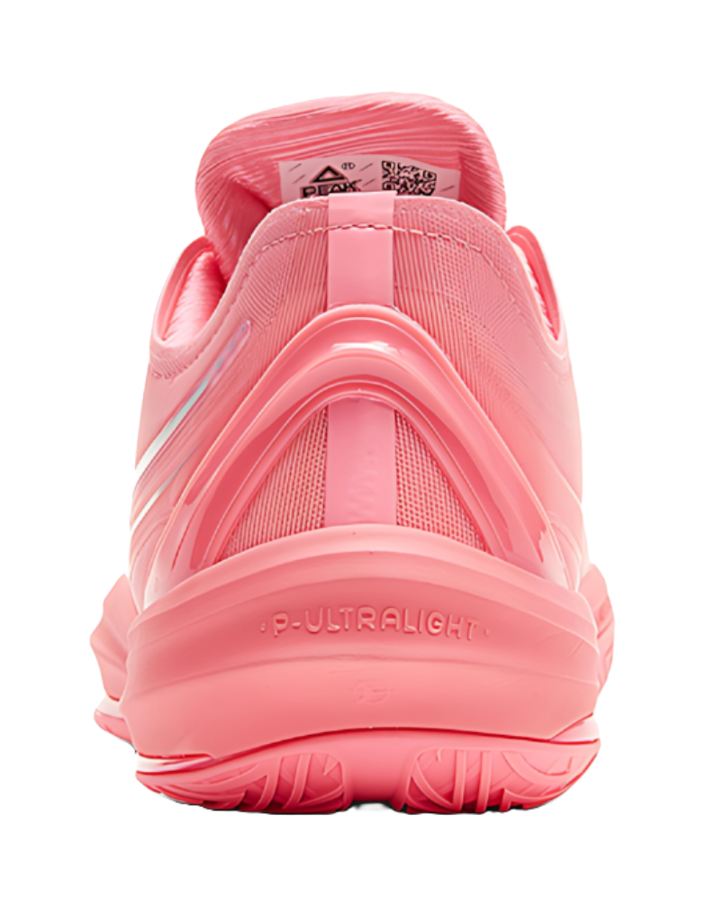 Red basketball shoe heel view with P-ULTRALIGHT midsole and strap detail