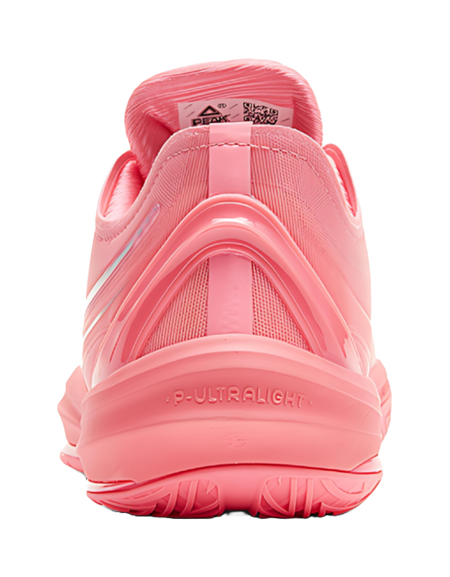 Red basketball shoe heel view with P-ULTRALIGHT midsole and strap detail