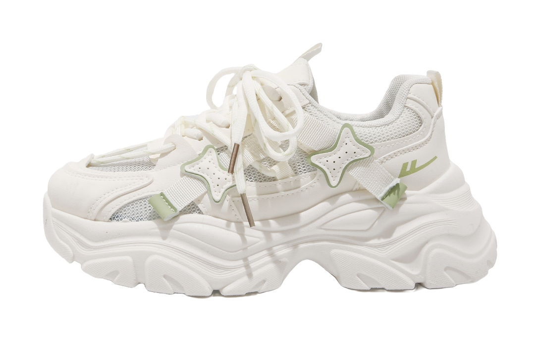 Warrior Cushioning, Abrasion Resistant, Breathable, Lightweight Low top Chunky Sneakers Women's 