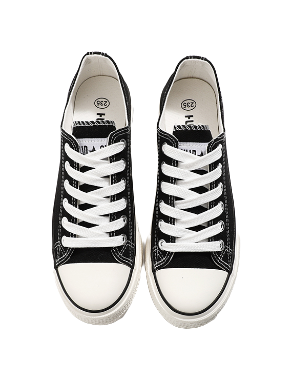 HUANQIU Slip Resistant, Abrasion Resistant, Lightweight, Height Increasing Low top Canvas Shoes Women's 