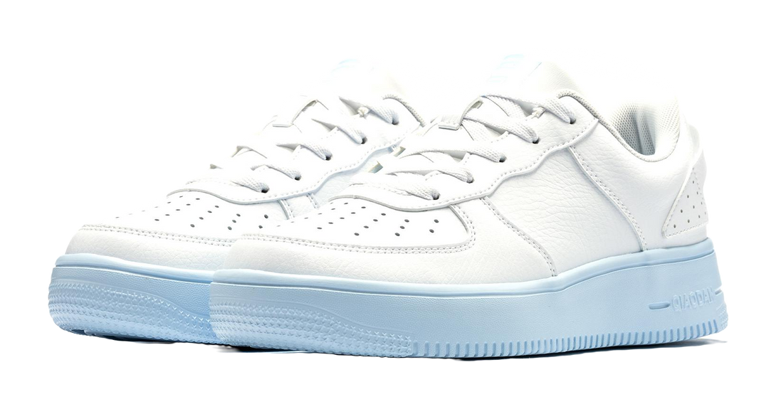 QIAODAN Air Force One Skateboard Shoes Women's Low top White Blue 