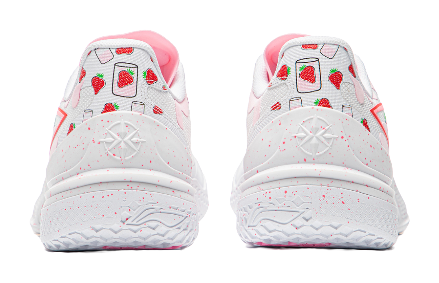 LiNing Knife 5 Slip-Resistant Coverage Lightweight Rebound Low-Top Performance Basketball Shoes Mens White Pink  VJSNEAKER