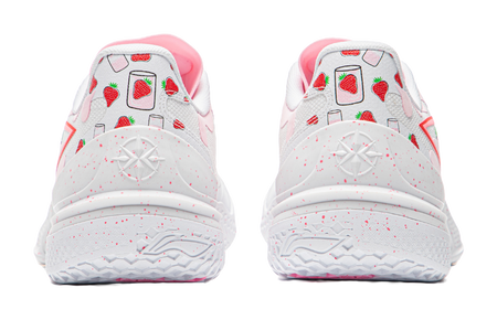 LiNing Knife 5 Slip-Resistant Coverage Lightweight Rebound Low-Top Performance Basketball Shoes Mens White Pink  VJSNEAKER