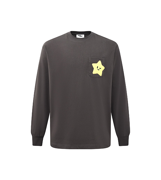 WHOOSIS weather series crochet pocket round neck long sleeve American China-Chic heavy weight casual loose spring autumn winter campus sweater T-shirt for men and women  vjsneaker.com