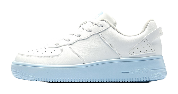 QIAODAN Air Force One Skateboard Shoes Women's Low top White Blue 