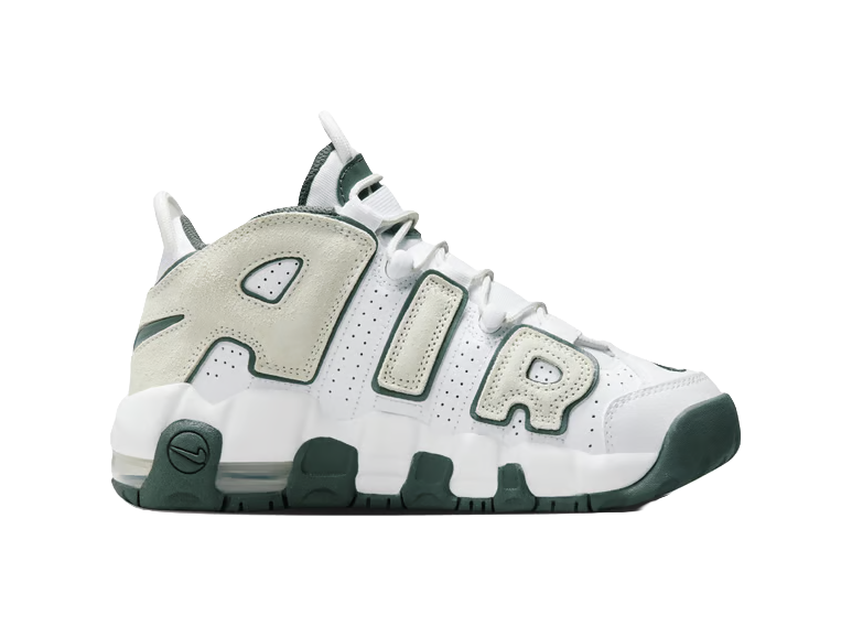 Nike Air More Uptempo White Vintage Green GS  vjsneaker.com