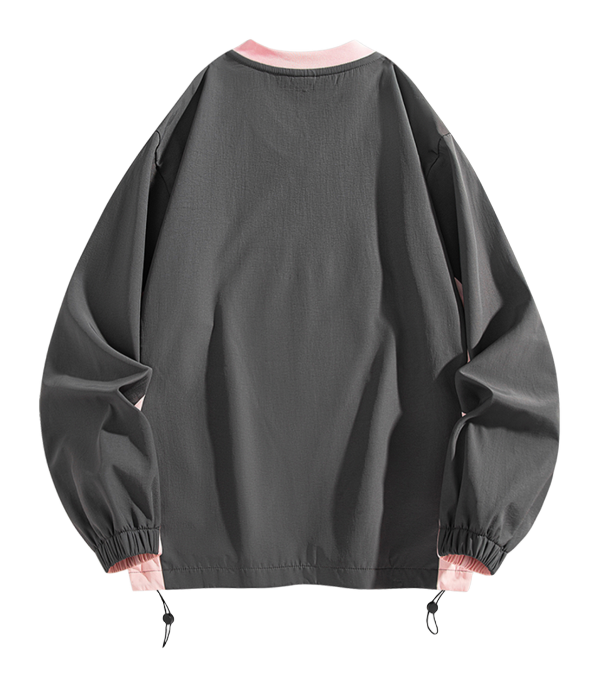 Warrior Revival Cloud Sail Series American Trendy College Style Contrast Ribbed Bottom Adjustable Smiling Face Letter Printed Loose Casual Versatile Hoodie Bottom Shirt Outer Wear Inner Wear Hoodie Long Sleeve T-shirt Unisex  vjsneaker.com