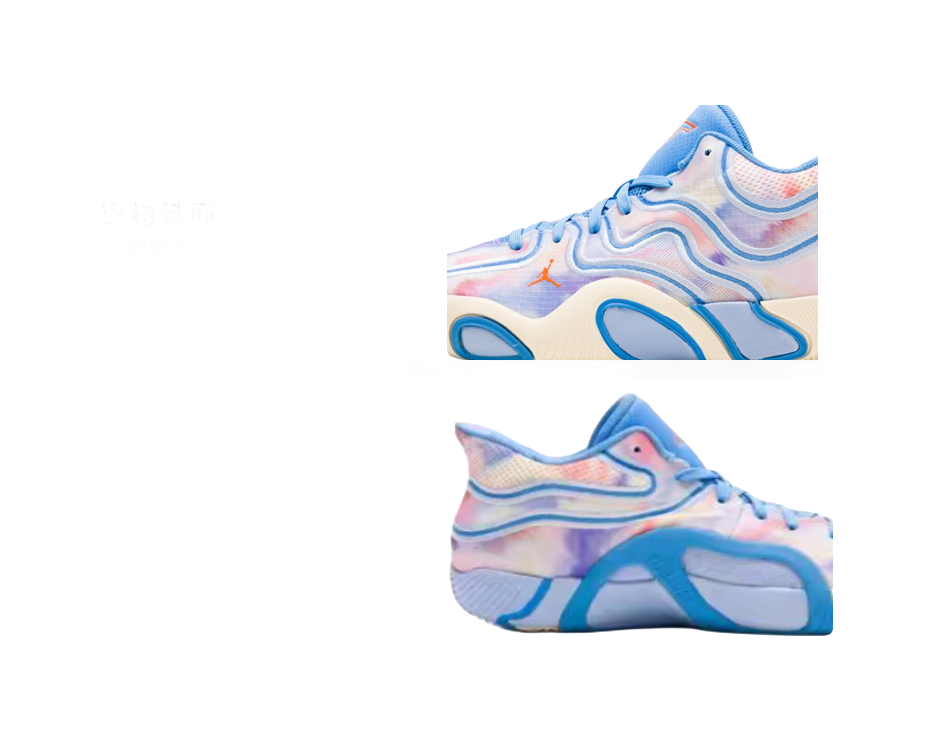 Jordan Tatum 3 Abrasion Resistant Mid top Childrens Basketball Shoes White Blue Teenagers  vjsneaker.com