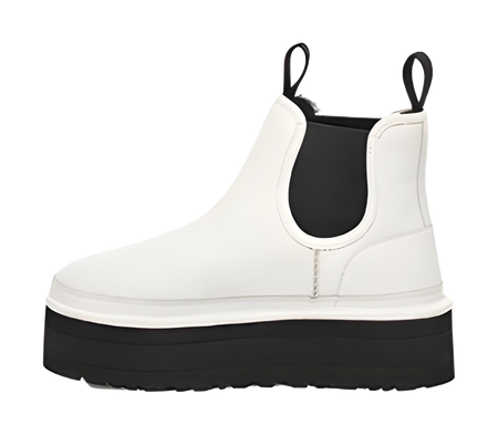 UGG Neumel Platform Chelsea Boot Pebbled White Womens  vjsneaker.com