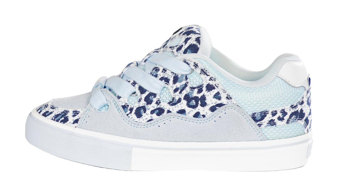 Ollieskate Cushioning, Wear Resistant Low top Skateboard Shoes Unisex White Blue 