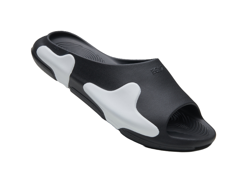 EQLZ EQUALIZER Oasis Quiet Abrasion Resistant Slide Slippers Unisex Black/White