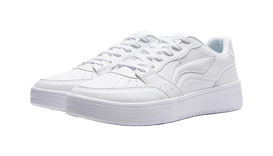 LiNing Acer Truncatum Slip Resistant Cushioning Wear Resistant Height Increasing Low Top Skateboard Shoes Men's White 