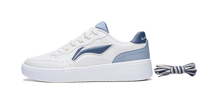 Li Ning Sycee Slip Resistant Cushioning Abrasion Resistant Height Increasing Low top Skateboard Shoes Mens White Blue  VJSNEAKER