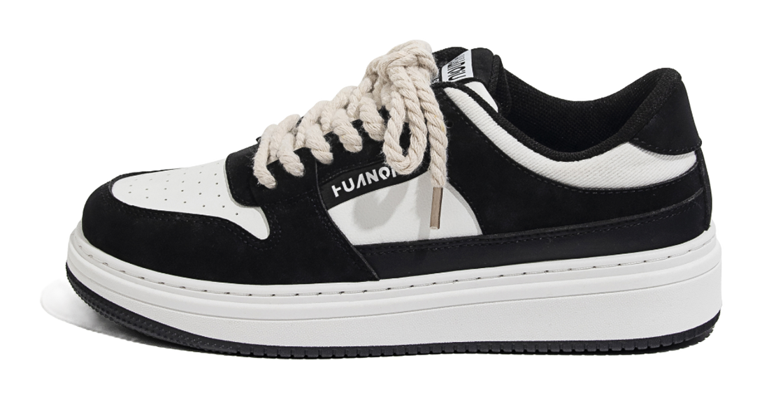 HUANQIU Thickened And Fleece Lined Thin Cotton, Air Force 1 Low top Skateboard Shoes Men's White Black 