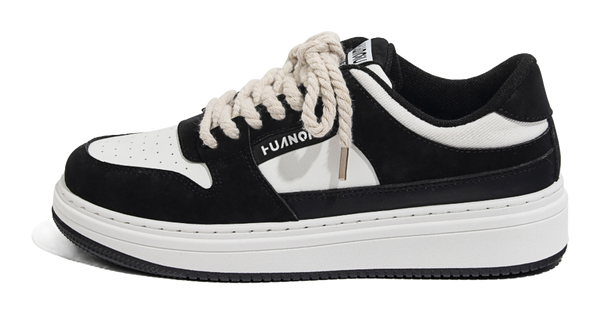 HUANQIU Thickened And Fleece Lined Thin Cotton, Air Force 1 Low top Skateboard Shoes Men's White Black 