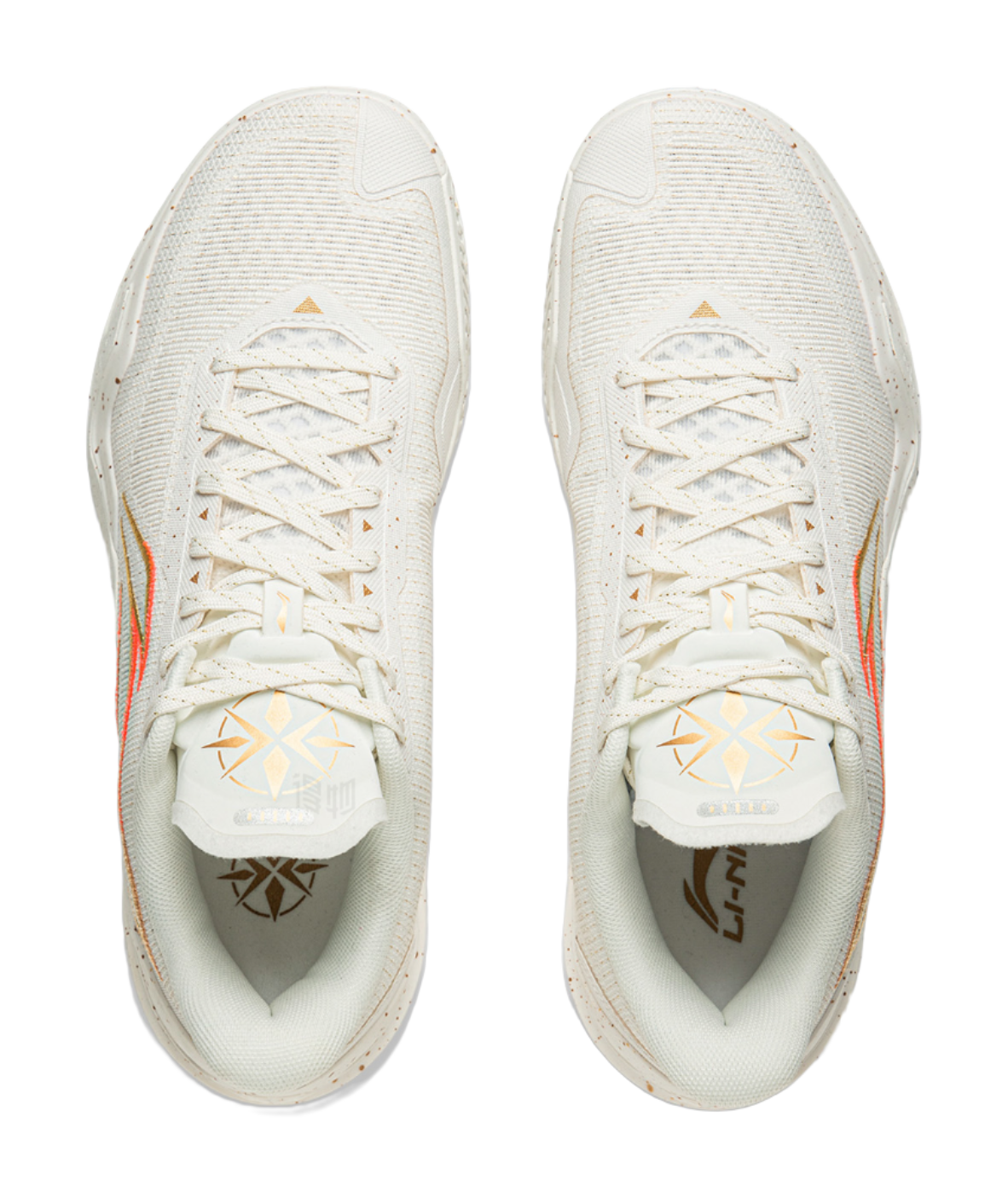 LiNing Knife 5 Slip Resistant Coverage Lightweight Rebound Low top Performance Basketball Shoes Mens White Gold  VJSNEAKER