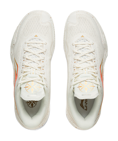 LiNing Knife 5 Slip Resistant Coverage Lightweight Rebound Low top Performance Basketball Shoes Mens White Gold  VJSNEAKER