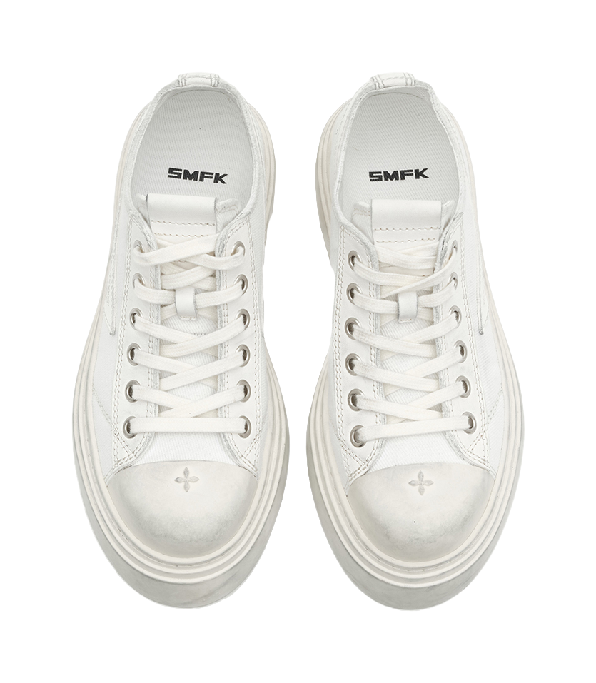 SMFK Low Top Canvas Shoes Women's Snow Mountain White 