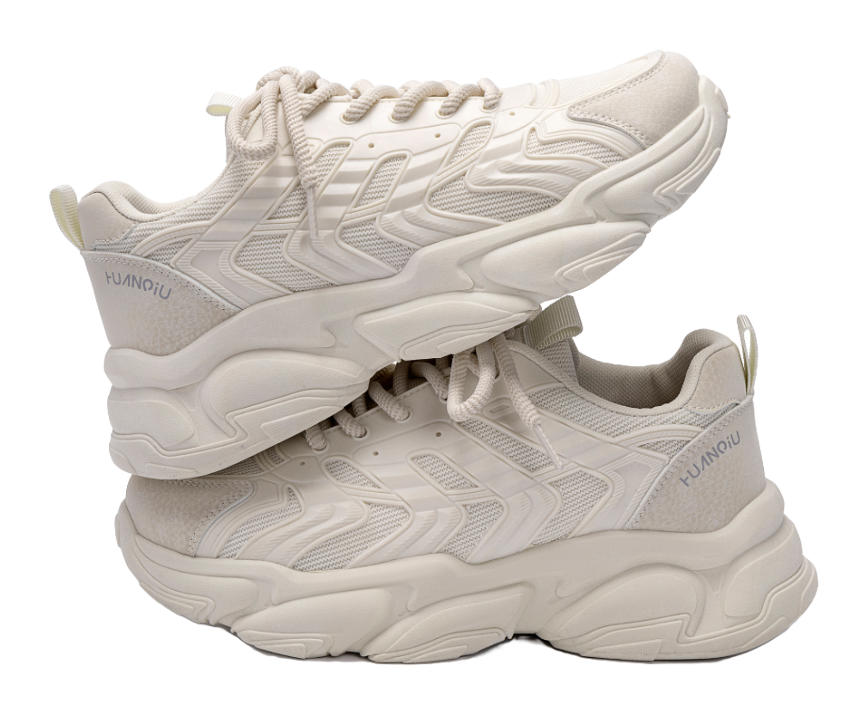 HUANQIU Slip Resistant Coverage, Lightweight, Height Increasing Low top Chunky Sneakers Mens Black  vjsneaker.com