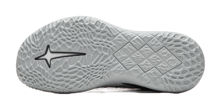 Basketball shoe outsole with light gray traction tread pattern