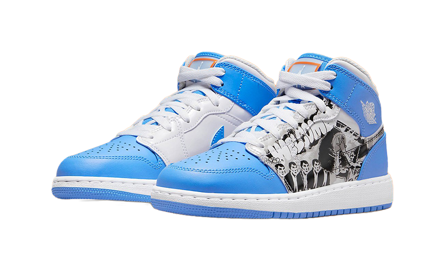 Jordan 1 Mid Sneaker School Game Winner GS  vjsneaker.com