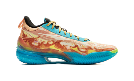 LiNing Knife 5 Slip Resistant Coverage Lightweight Rebound Performance Basketball Shoes Mens Orange Blue  VJSNEAKER