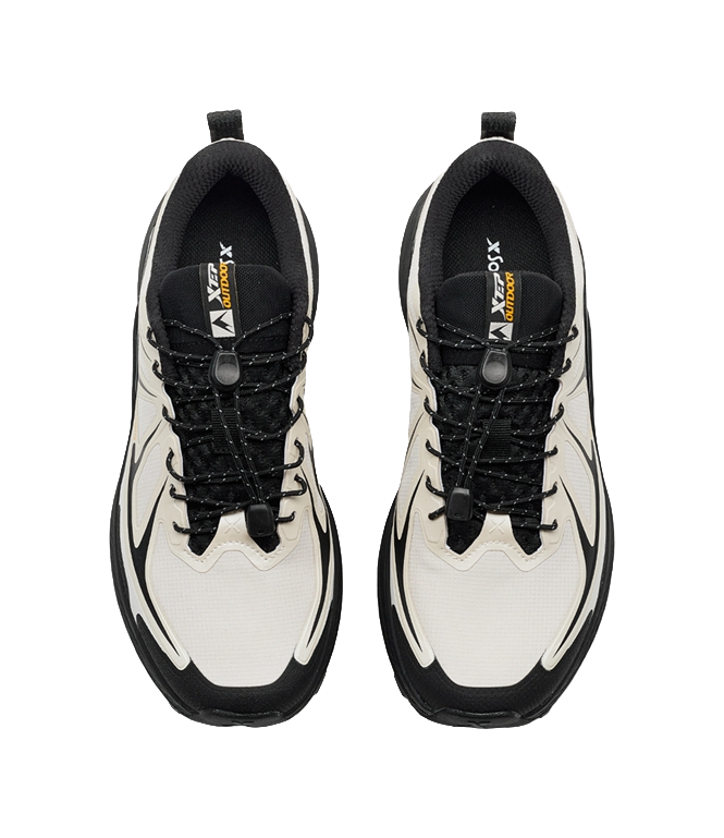 XTEP Men's Low-Top Outdoor Shoes - Anti-Slip & Wear-Resistant Black White Dust Gray 
