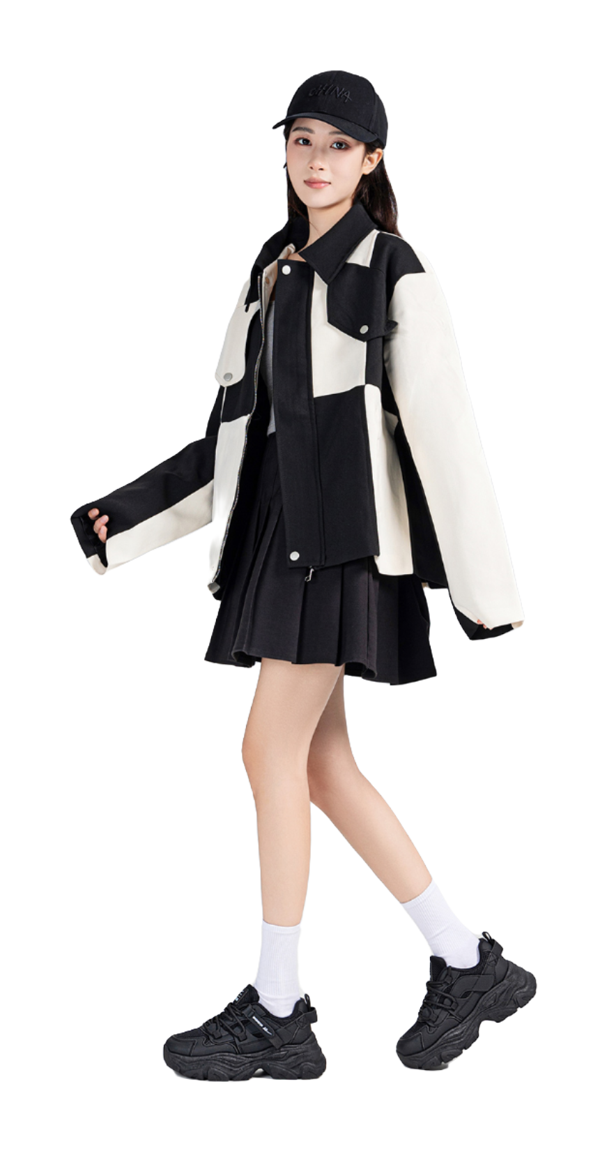 Warrior Cushioning Abrasion Resistant Breathable Low top Chunky Sneakers Women's Black 