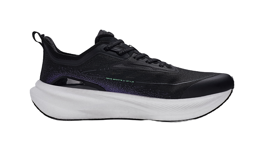 XTEP Two Thousand Kilometers 2.0 Cushioning, Wear Resistant Low top Racing Running Shoes Men's Black/Scallion Green 