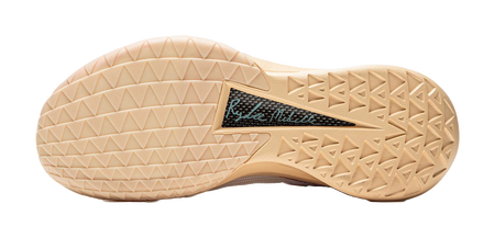 Basketball shoe outsole with beige traction pattern and Li-Ning logo panel