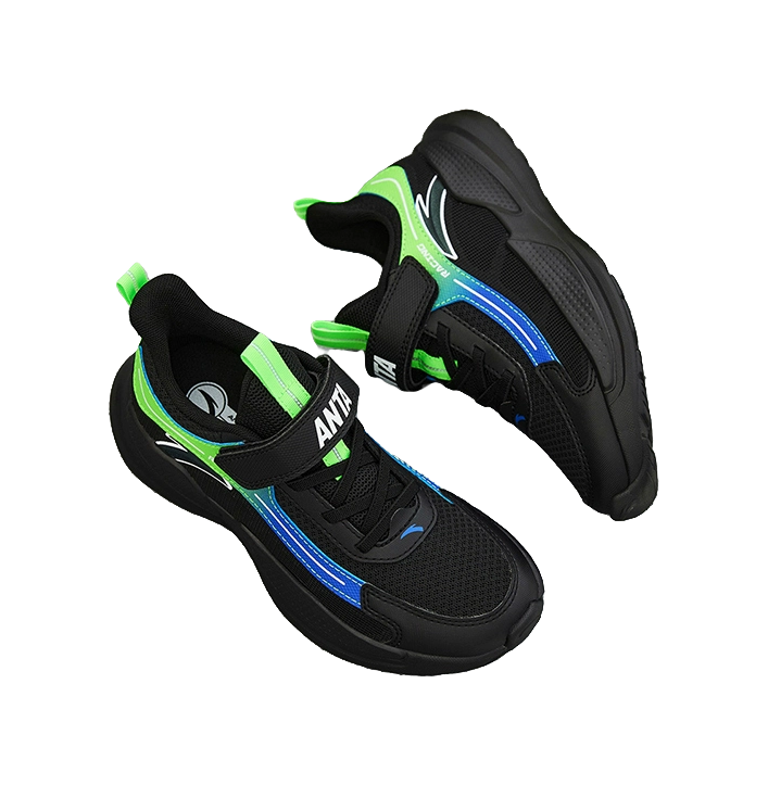 Antakids Abrasion Resistant Low Top Kids' Running Shoes Black Green 