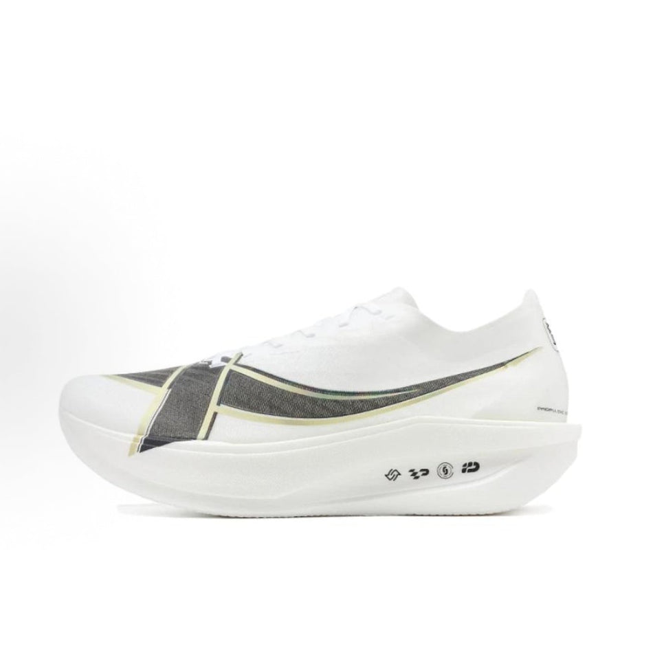 Xtep Wu Qiong "White Black Gold" 974219110114-2 - Ultra-Lightweight Speed Running Shoe Unisex White Black Gold