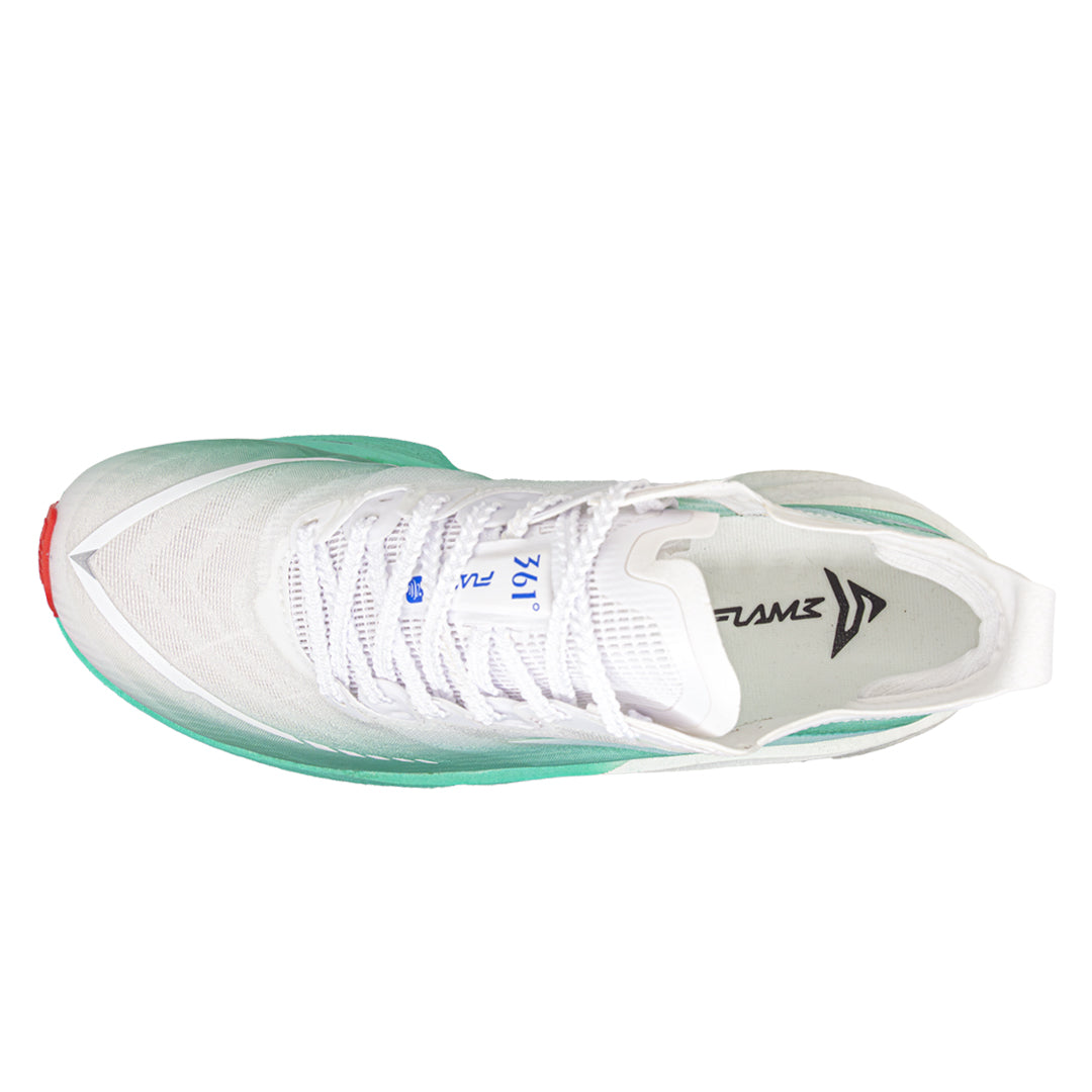 361 Degrees Flame 5.0 "Qingdao" 872500003-1 - Marathon Running Shoes Unisex White Green