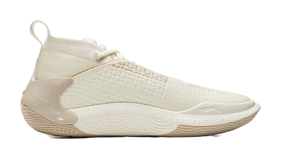 LiNing WOW11 Cushioning, Slip Resistant, Abrasion Resistant, Lightweight, Rebound Mid top Basketball Shoes Mens Ecru  VJSNEAKER