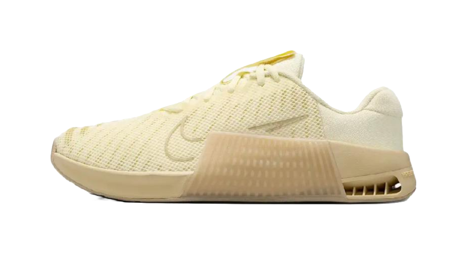 Nike Metcon 9 Slip Resistant Abrasion Resistant Low top Training Shoes Womens Beige Yellow  vjsneaker.com
