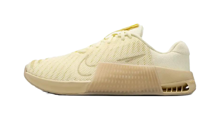 Nike Metcon 9 Slip Resistant Abrasion Resistant Low top Training Shoes Womens Beige Yellow  vjsneaker.com