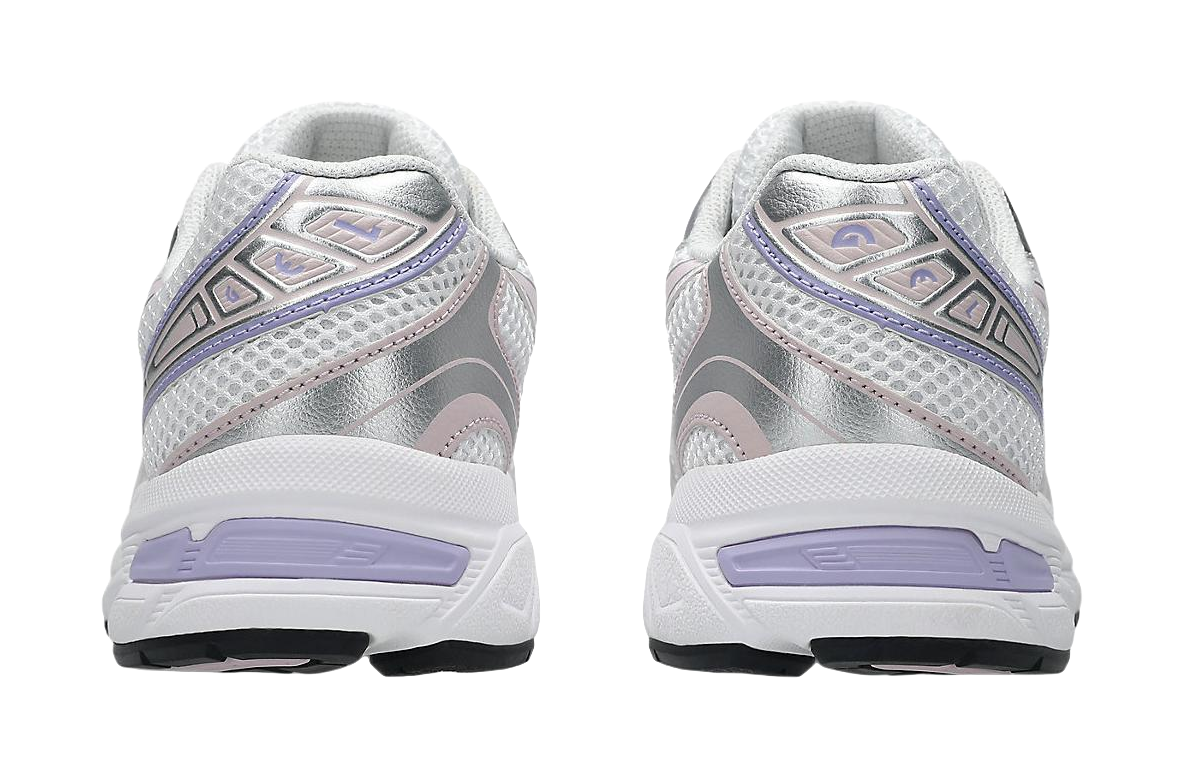 ASICS Gel 1130 Synthetic Leather Cushioning Support Low top Kids Running Shoes White Silver Teenagers  vjsneaker.com