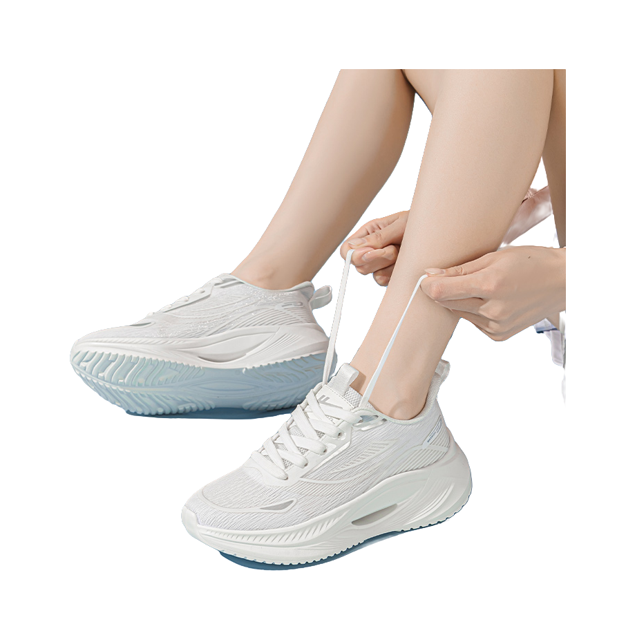 Warrior Cushioning, Slip Resistant, And Abrasion Resistant Low Top Casual Running Shoes Women's White Gray 