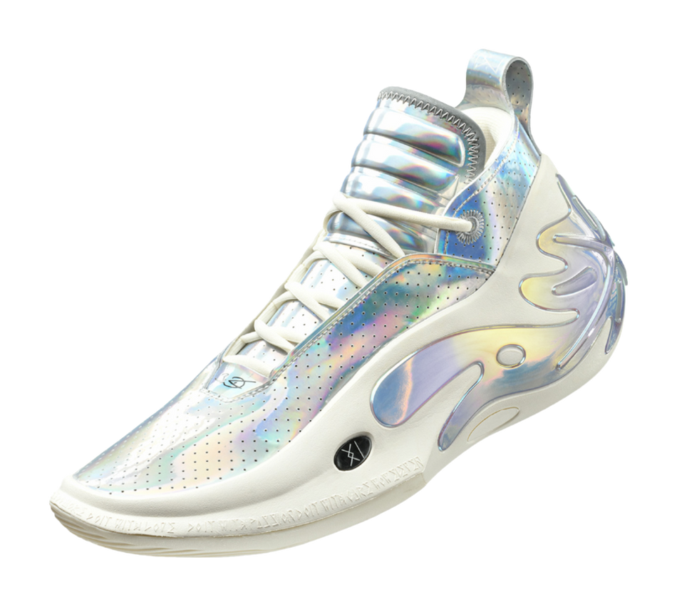 LiNing WOW11 Cushioning Lightweight Rebound Mid top Basketball Shoes Mens Silver  VJSNEAKER